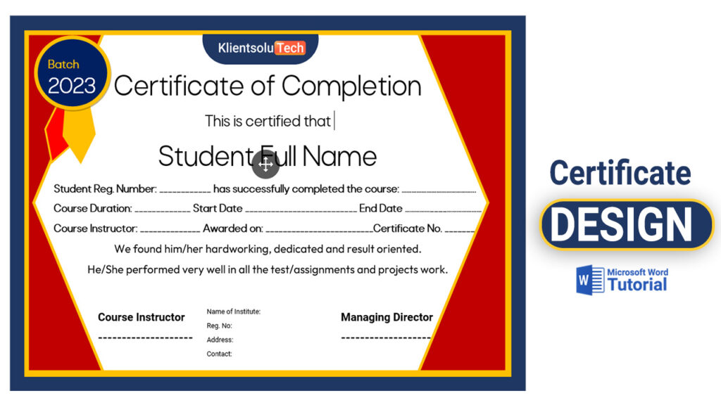create a professional-looking certificate design
