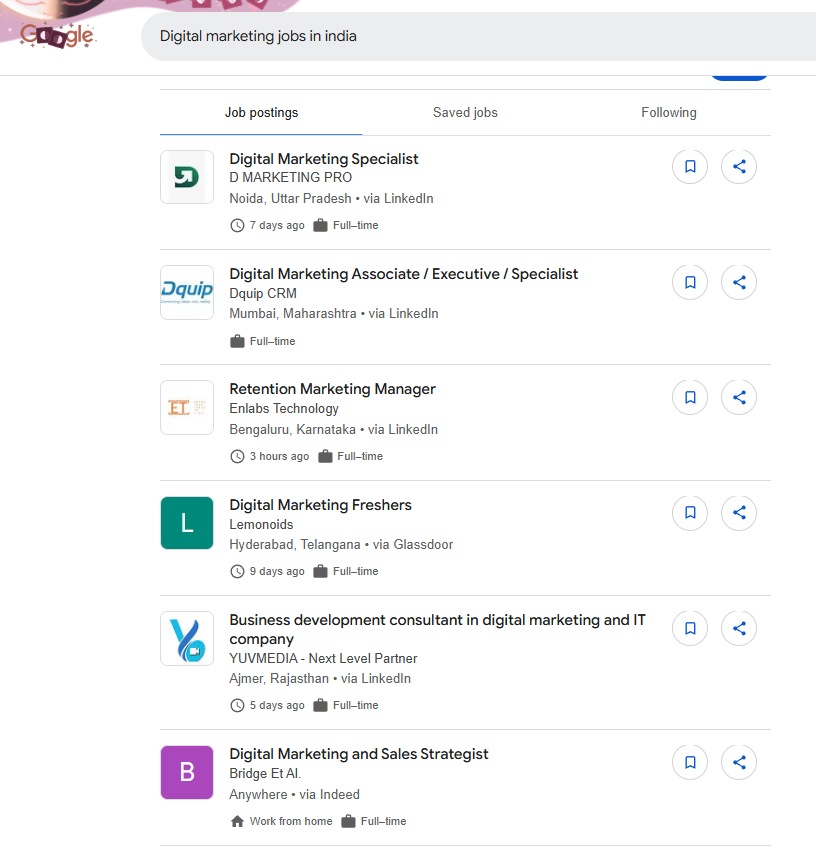 Digital Marketing Jobs on LinkedIn
