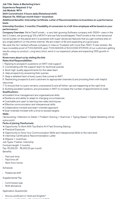 Screenshot of a job description used to illustrate whether a degree is required for a job in digital marketing.