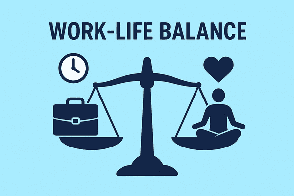 Freelancer at home balancing work and life, taking breaks for health, focus, and stress relief.
